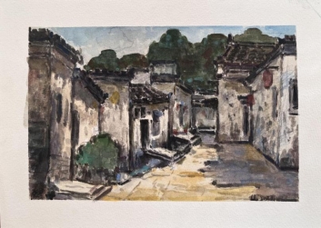 李梦蕾 哈尔滨师范大学美术学院 水彩画《徽州印象18》29×39cm,2023年